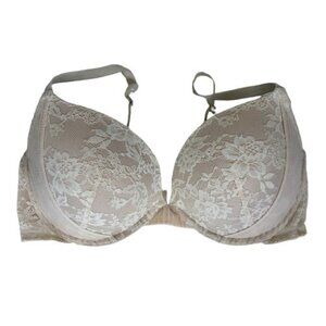 Victoria’s Secret Dream Angels Push-up Bra Beige Ivory Lace Sz 34DD
